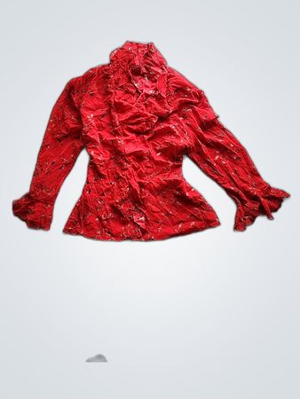 Red Floral Blouse