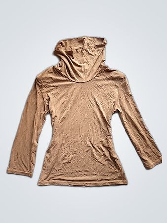 Brown Long Sleeve Hooded Top