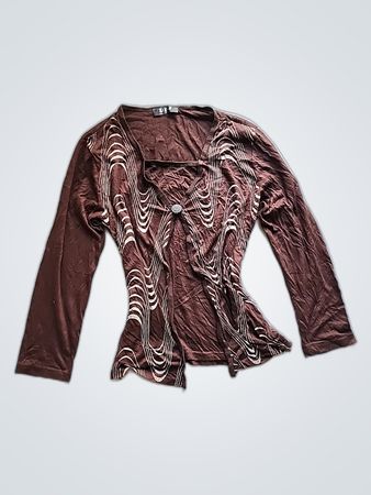 DKNY Brown Patterned Blouse