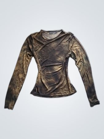 Hennes Brown Tie-Dye Long Sleeve Top