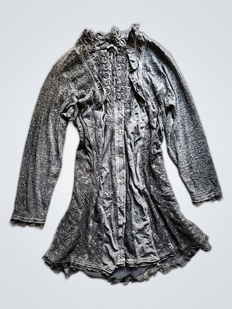 Gray Long-Sleeve Blouse