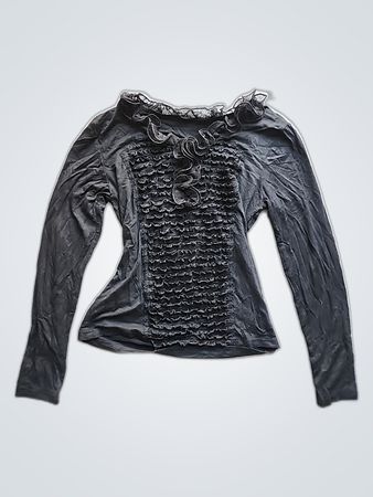 Black Ruffled Blouse