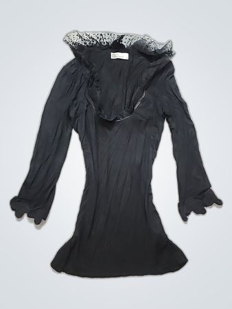 Black Lace-Trimmed Dress
