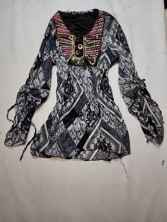 Blouse with Beaded Neckline