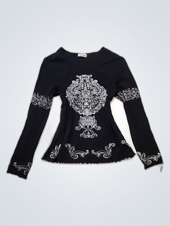 Black Embroidered Top