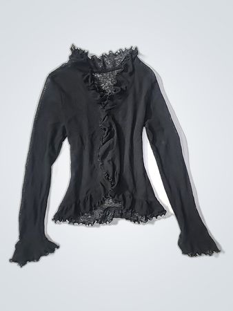 Black Lace-Trimmed Top