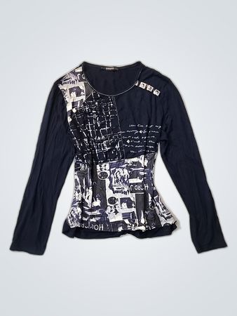 Mango Printed Patchwork Blouse