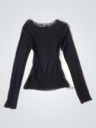 Paul & Joe Sheer Black Long Sleeve Blouse