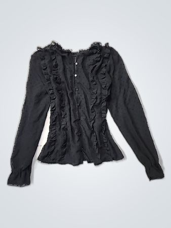 Black Ruffled Top