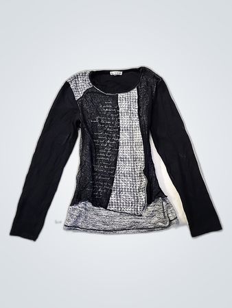 Kalisson Black and White Patchwork Sweater