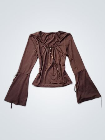 Brown Long-Sleeve Top