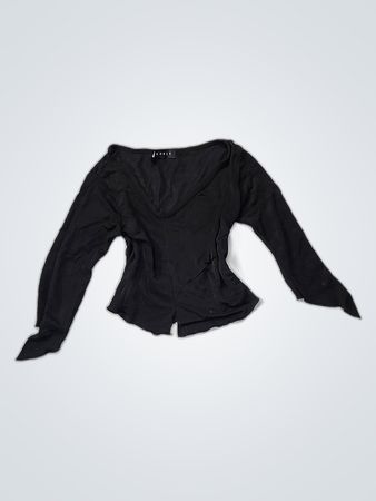 MARBLE Black Long-Sleeve Top