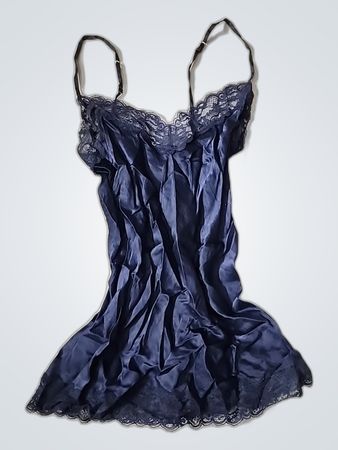 Blue Lace-Trimmed Chemise