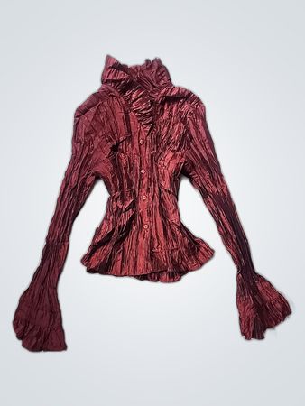 Red Ruched Blouse