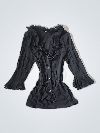 Black Ruffled Top