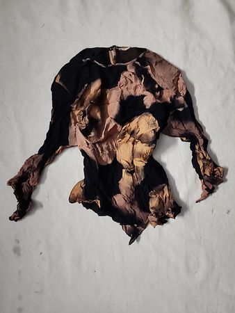 Crumpled Brown and Black Fabric