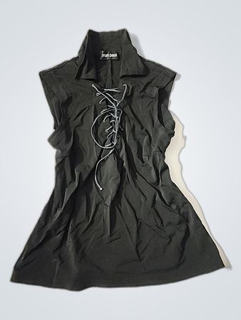 Black Lace-Up Top
