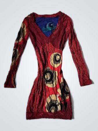 Long-Sleeve Shirt with Eye and Circle Print