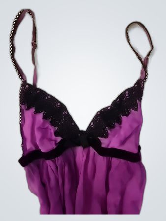 Purple Chemise with Black Lace