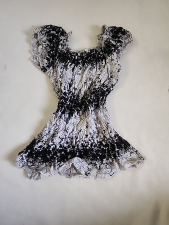 Black and White Ruffled Top