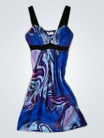 Blue and Purple Marbled Dress