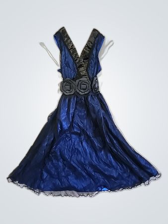 Blue Lace-Trimmed Garment