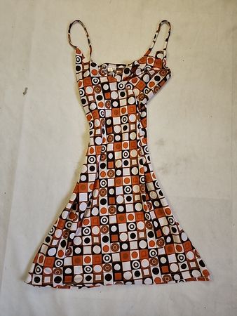 Geometric Pattern Halter Neck Dress
