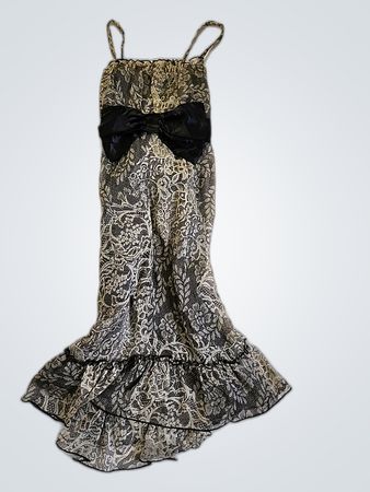 Lace Jumpsuit with Black Bow