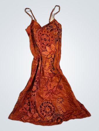Top halter floral orange