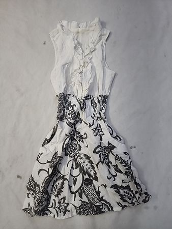 Blouse with Black Floral Pattern
