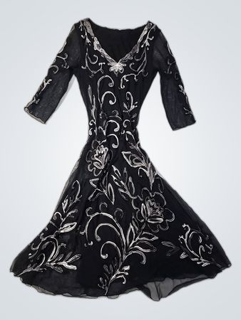 Black Floral Scarf