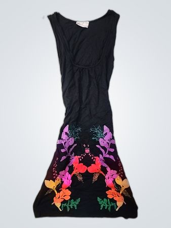 Saia de Cauda de Sereia Floral Preta