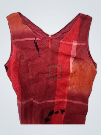 Red Abstract Patterned Top
