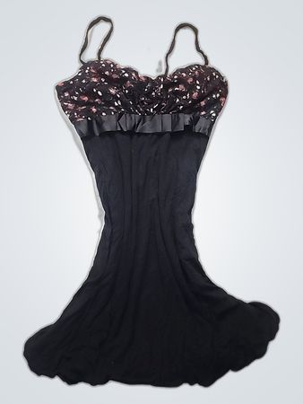 Black Floral Halter Neck Dress
