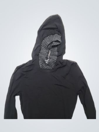 Schwarzes langärmliges Hoodie-Oberteil