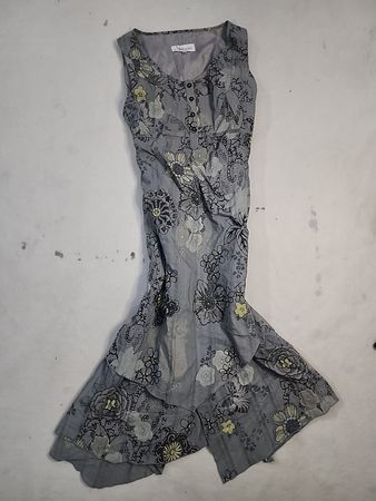 Gray Floral Blouse