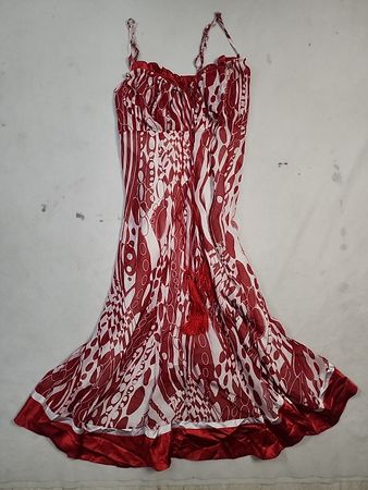 Red and White Patterned Dress or Kaftan