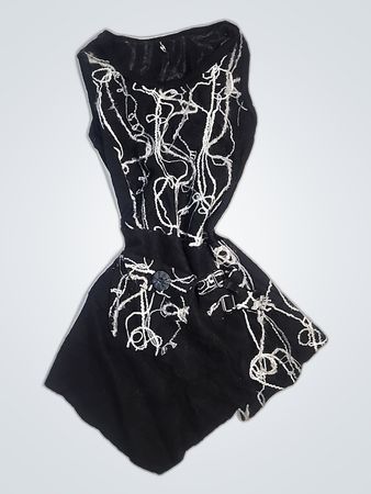 Black and White Embroidered Top