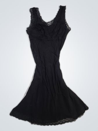 Black Lace-Trimmed Garment