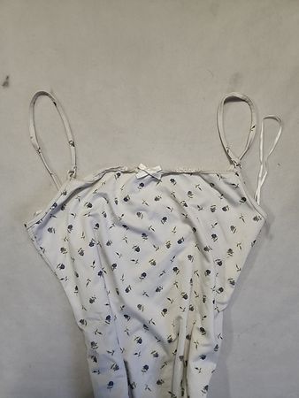 Women's White Floral Halter Top