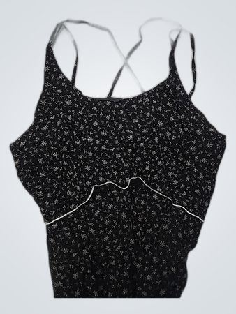 Black Floral Halter Neck Dress