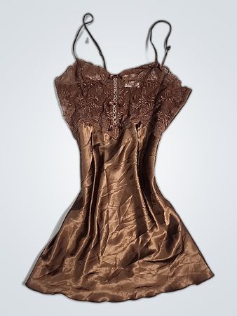 Brown Lace and Satin Corset Top