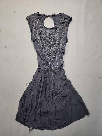 Gray Embroidered Top