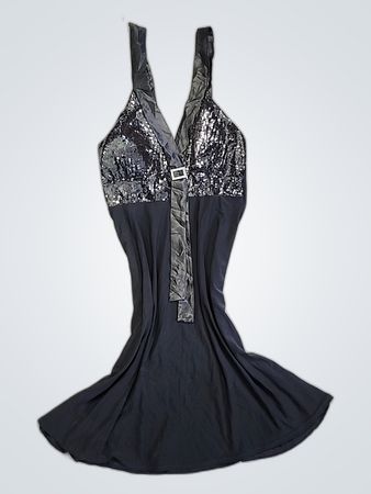 Sequined Black Dress