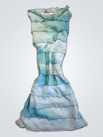 Blue Ruffled Scarf