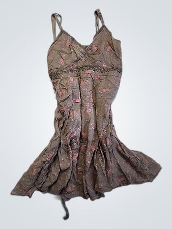 Brown Floral Chemise