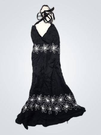 Black Floral Halter Top