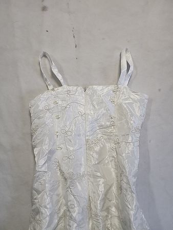 White Embroidered Spaghetti Strap Mini Dress