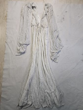 Unbranded Striped V-Neck Maxi Dress
