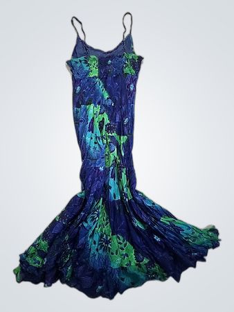 Blue and Green Floral Dress